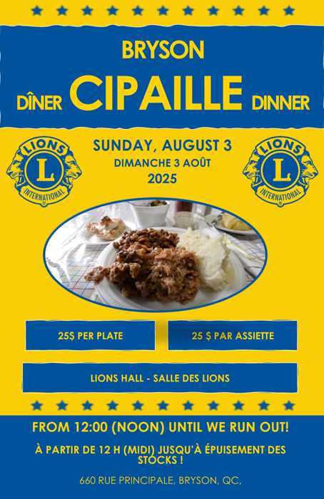 Dîner Cipaille Dinner - Club des Lions